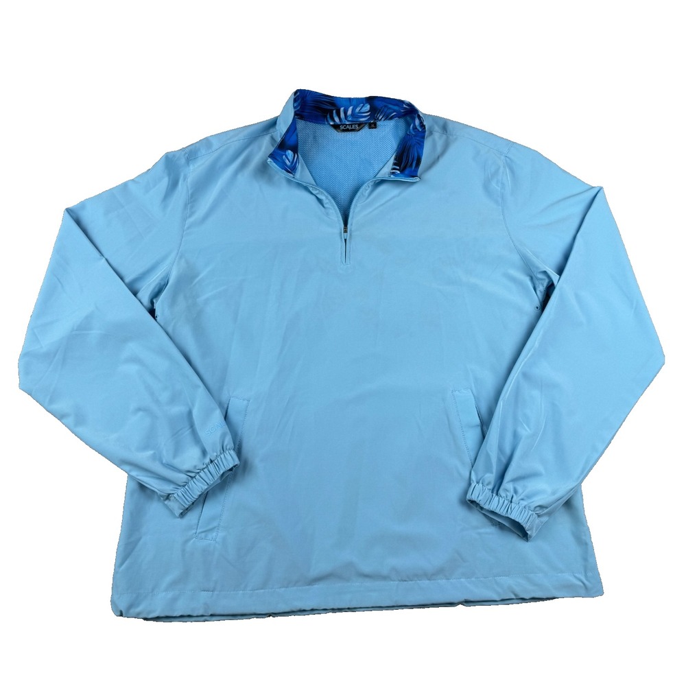 Scales Men's Quarter Zip Pullover XL Blue Fishing Performance Jacket